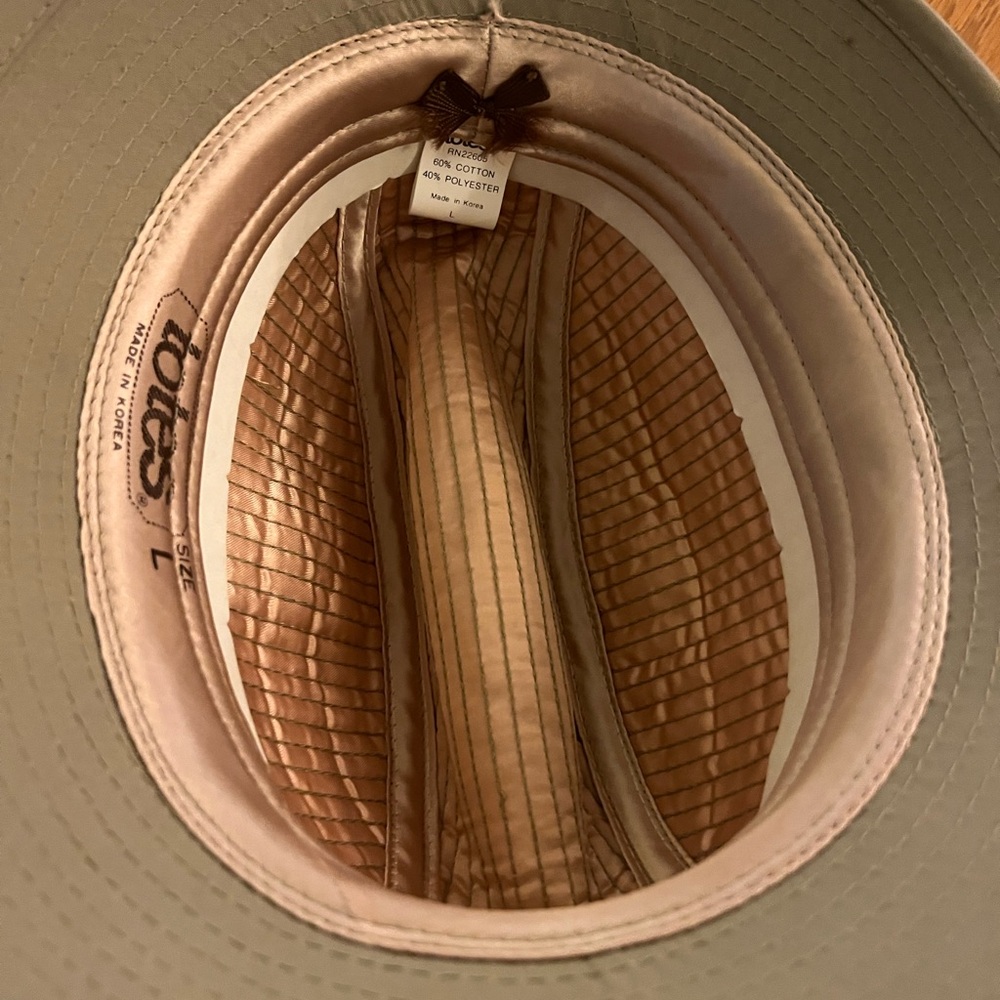 Vintage Totes Rain Rolls Right Off Tan/Beige Fedora Rain Hat size Large - Picture 7 of 10